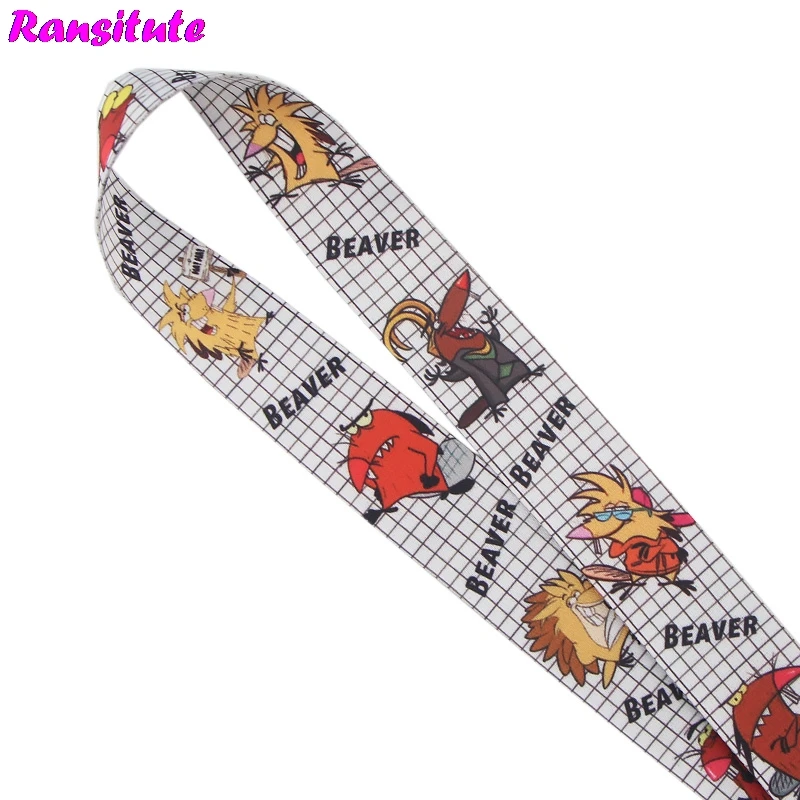 Ransitute Angry beaver ID card lanyard/брелок для мобильного телефона/DIY ID lanyard neckband аксессуары декоративные подарки R569