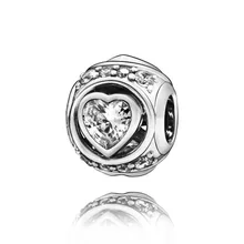 Новинка, зимние серебряные бусины 925 пробы, повышенное сердце, шарм, подходят к оригиналу Pandora, браслеты для женщин, сделай сам, ювелирные изделия