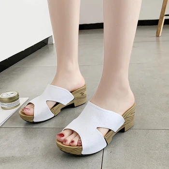 

New Arrivals 2020 Women High Heel Platform Wedges Casual Outdoor Soft Slippers Summer Ladies Party Pu Leather Walk Shoes