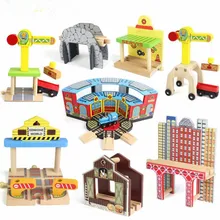 Apalldoo Wood Tower Crane Magnetic Train Beech Wooden Railway Train Track Accessories Fit for Wooden Thomas Biro Tracks E15