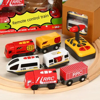

Remote Control RC Car Electric Small Train Toy Set Light Horn Connected without Railway Track Interesting Present Children gift