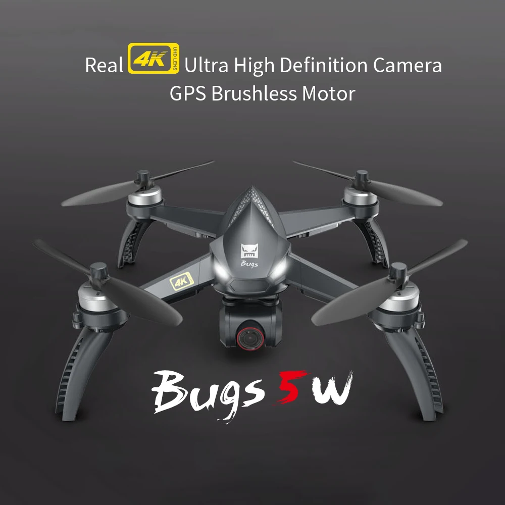 Tanie MJX Bugs 5W B5W GPS bezszczotkowy RC Drone z 5G 4K Wifi FPV HD automatycznie regulowana kamera Quadcopter VS H117S helikopter RC Dron