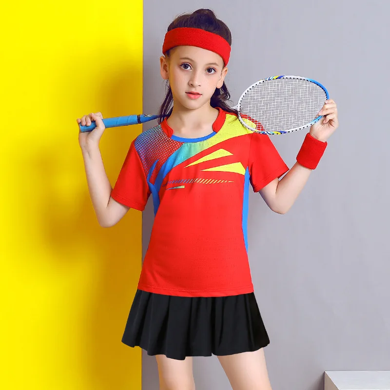 Traje de Bádminton de manga corta para camisa de tenis, conjuntos de falda, ropa de Ping Pong, Kits de voleibol para niños, ropa deportiva - AliExpress