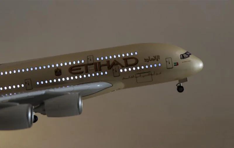 50,5 см коричневый large1/160 масштаб самолет Airbus A380ETIHAD авиакомпания Модель W светильник колеса литые под давлением пластиковые смолы самолет коллекционный подарок