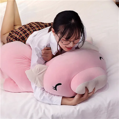 Fancytrader 43'' Kawaii Big Cartoon Pig Plush Toy Big Stuffed Fat Pink Pigs Hugging Pillow for Kids Girlfriend 110cm 2 Colors (2)