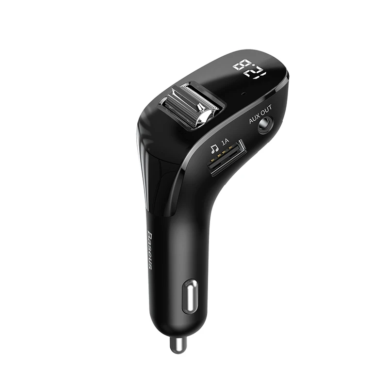 Автомобильный fm-передатчик Baseus, Bluetooth 5,0, AUX, громкая связь, беспроводной автомобильный комплект, двойной USB, автомобильное зарядное устройство, авто FM радио, модулятор, mp3-плеер - Название цвета: Black