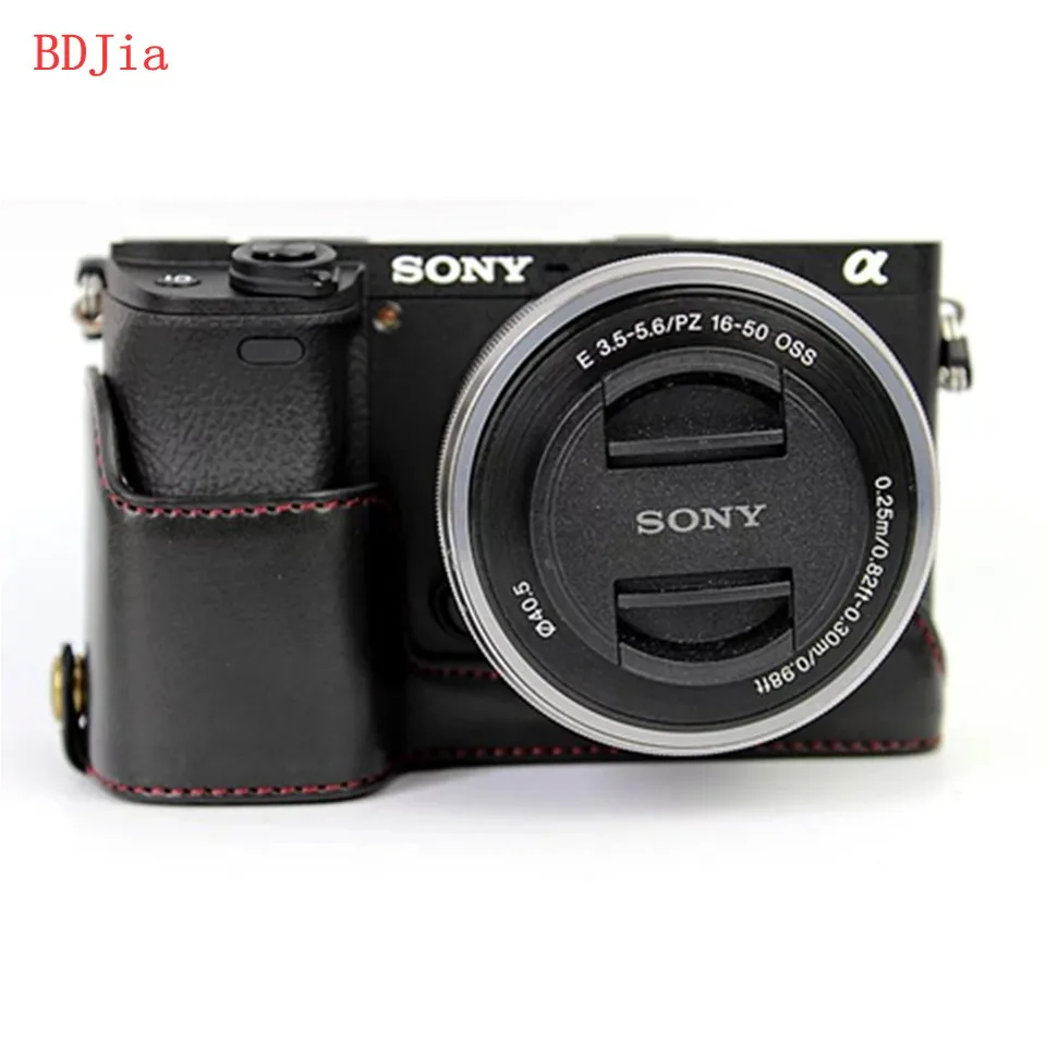 Новейший Модный чехол для камеры sony A6100 A6400 A6300 A6000 из искусственной кожи с отверстием для батареи