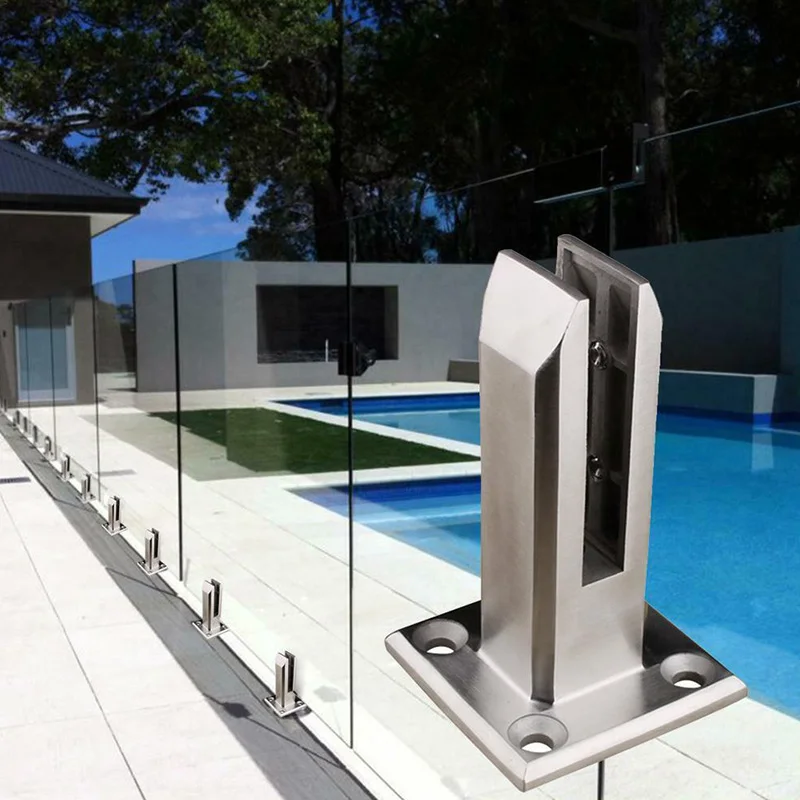 

Floor Standing Stairs Balcony Pool Glass Spigots Post Balustrade Railing Clamp Clips HVR88