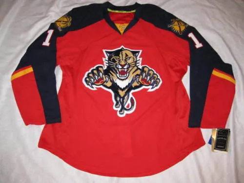 

#1 Roberto Luongo Florida Panthers MEN'S Retro throwback Hockey Jersey Embroidery Stitched Customize any number and name