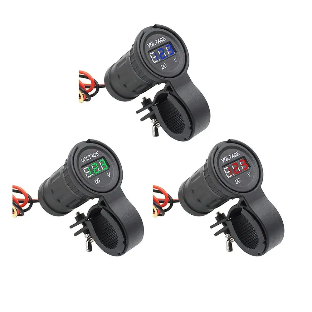 

Car And Motorcycle Voltmeter Modified Dc Voltmeter Led Digital Display With Fixed Plate 12-24V DC Input Voltge