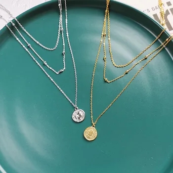 

Leouerry 925 Sterling Silver Multilayer Necklaces Creative Queen Portrait Coin Pendant Necklaces for Women Silver 925 Jewelry