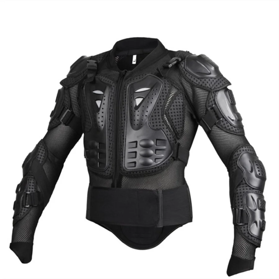 thumbnail image 1 of Chaqueta de motocicleta para carreras, armadura protectora para hombres, ciclismo, ATV, motocross, chaqueta de protección corporal, ropa, equipo de protección, negro/rojo, 1 of 5