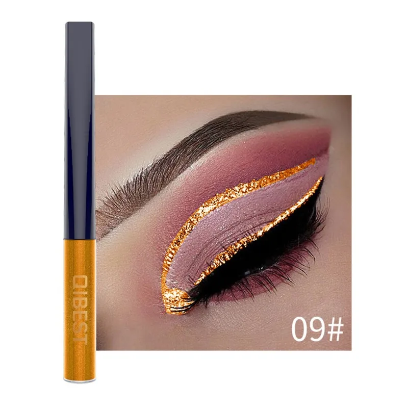 QIBEST блестящая подводка для глаз жидкая водостойкая стойкая блестящая светящаяся жидкая подводка для глаз макияж - Цвет: GF1091A9