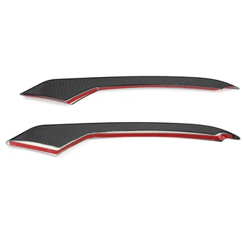 

2pcs Car Front Fog Light Lamp Eyebrow Cover Sticker Decoration Frame Trim Carbon Fiber For Ford/Mustang 2015 2016 2017 2018 2019