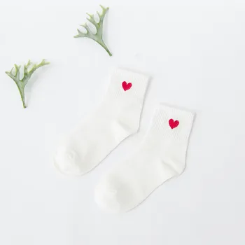 

Socks women Kawaii Cute Heart Pattern Soft Breathable Ankle-High Casual Cotton Socks skarpetki damskie calcetines mujer носки