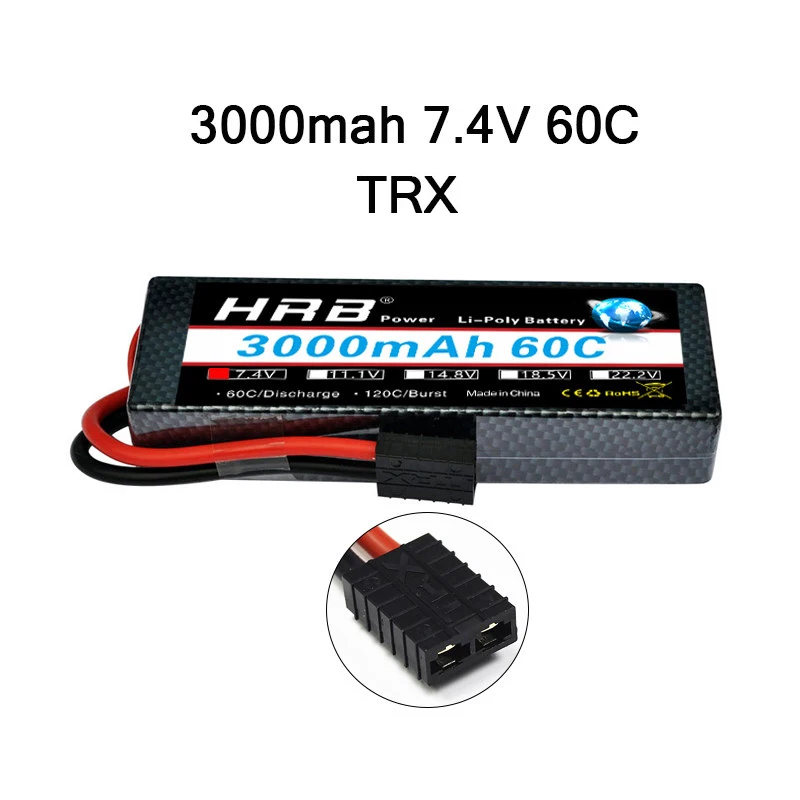 HRB 3000mAh Lipo 2S 7,4 V 3S 11,1 V 4S 14,8 V 5S аккумулятор 18,5 V 60C 120C XT60 Жесткий Чехол для радиоуправляемого автомобиля квадрокоптера вертолета самолета - Цвет: 2S 3000MAH 60C TRX