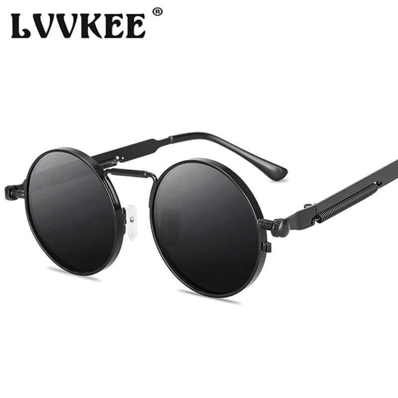 LVVKEE 2020 классические круглые солнцезащитные очки в стиле стимпанк для мужчин и