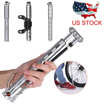 

Portable Mini Bike Bicycle Cycling Air Pump Tire Inflated Presta Schrader Valve Portable Pump with Foot Pedal Pressure Gauge