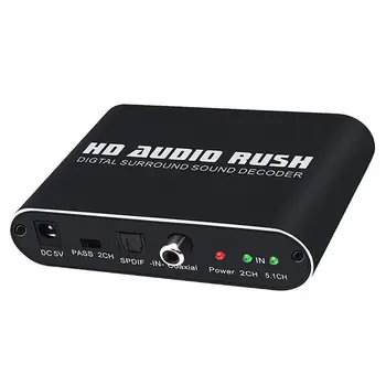 

HD Audio Rush Digital Audio Surround Decoder 5.1 Channel Optical SPDIF / Coaxial Dolby AC3 / DTS Converter 2#