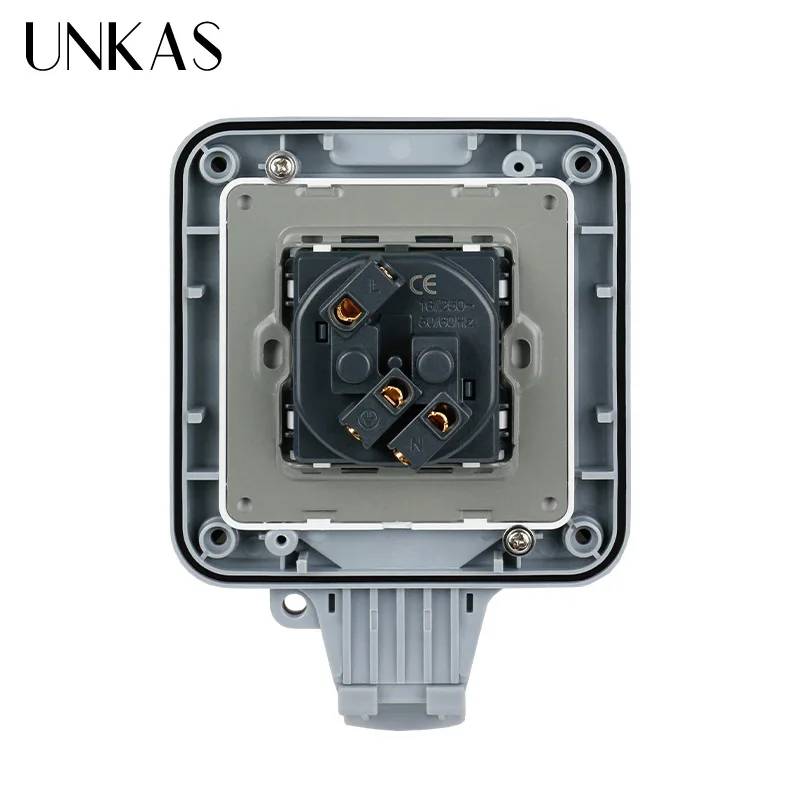 Водонепроницаемая уличная настенная электрическая розетка UNKAS IP66 16 А