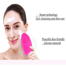 Электрическая вибрационная Очищающая щетка силиконовый массажер для лица Очищающее косметическое средство для очистки пор Очищающий Инструмент для ухода за кожей щетка для мытья