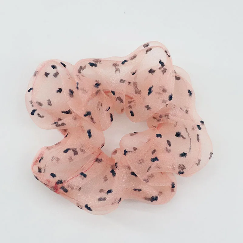 New Arrival Organza Scrunchies Dots Flocking Fashion Hair ponytail Hold Elestic Hair Tie Hair Accessories Gift for Her