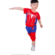 Летняя детская одежда детский спортивный комплект, короткая футболка+ штаны, комплект из 2 предметов для мальчиков с человеком-пауком, комплекты одежды для мальчиков 2-10 лет