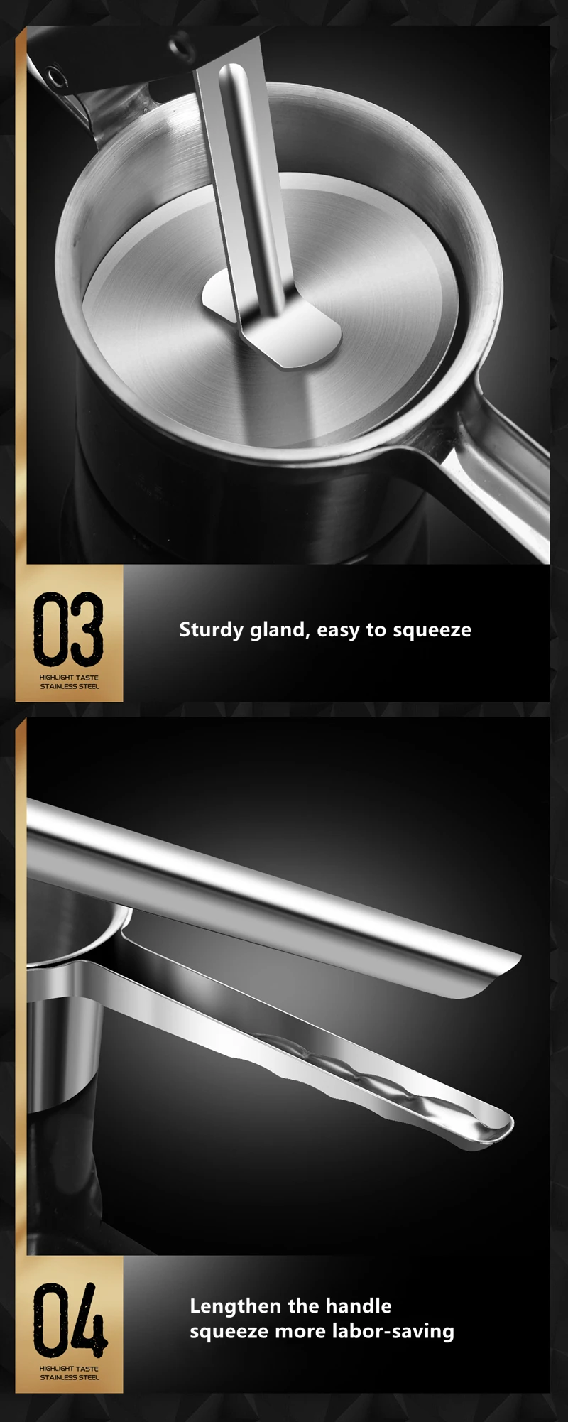 304 Stainless Steel Manual Squeezer Vegetable Stuffing Dehydrator Orange Lemon Sugar Cane Juice Fresh Fruit Apple Juicer