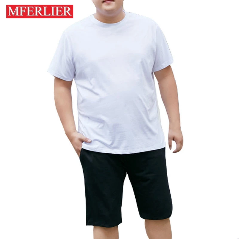 T-Shirt Oversize Da Uomo Estiva 5Xl 6Xl 7Xl Busto 146Cm T-Shirt Taglie Forti Set Cotone 2 Colori