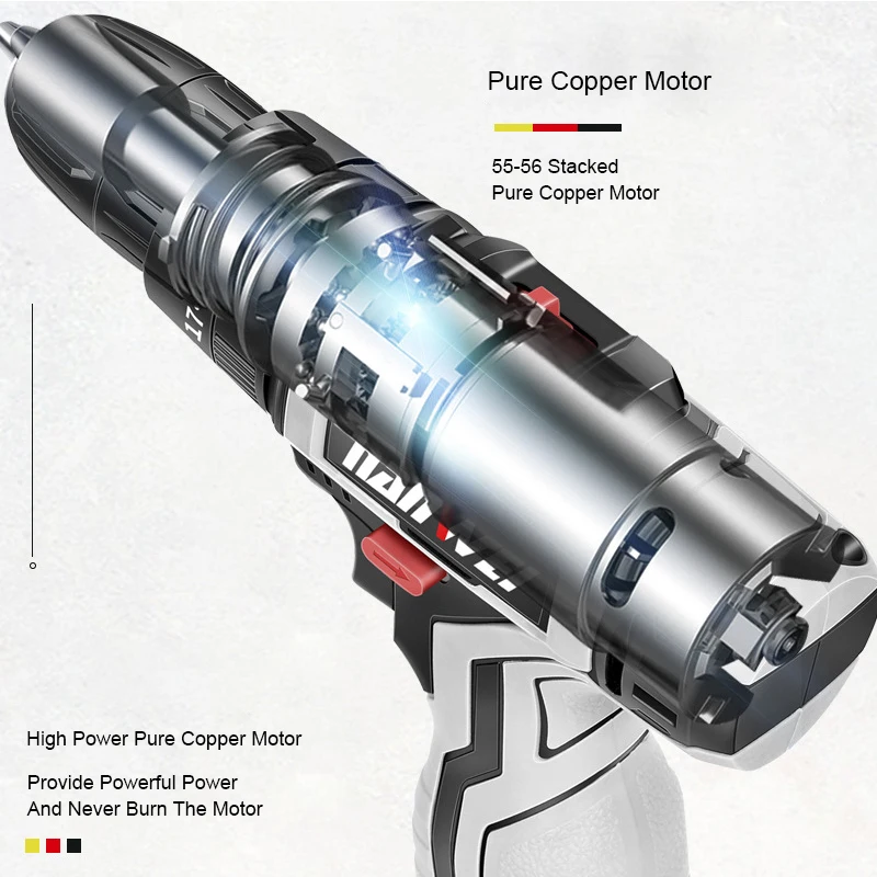 42VF 7500mAh Electric Screwdriver Cordless Impact Drill Lithium-ion Battery Rechargeable Power Mini Cordless Electric Drills