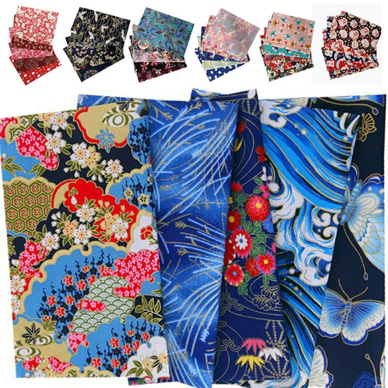 Tela de algodón con estampado de estilo japonés, Uds de retales de 5 paquete de tela para confeccionar edredones para costura DIY, bolso de muñeca, costura de - AliExpress