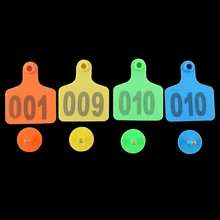 Маркеры для ушей для крупного рогатого скота, лазерные этикетки для ушей для коровы, медные головки, серьги, цифровой идентификационный значок для животных на ферме, 20 шт.