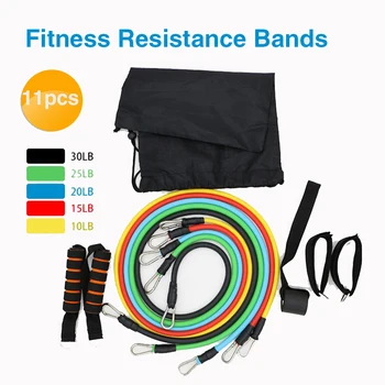 

11 pcs Yoga Band Elastic Resistance Band Set Training Workout Expander Pull Rope Gym Fitness Equipment