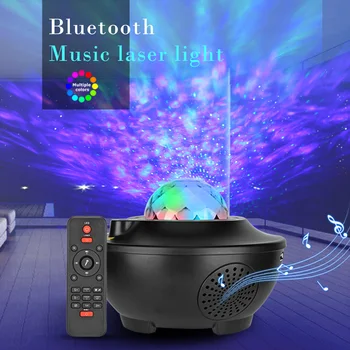 

Starry Sky Water Waving Full Color LED Laser Projector Light Star Music Light Romantic USB Bluetooth Music Player Remote Control