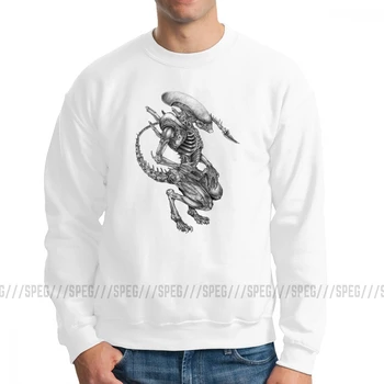 

Men Alien Vs Predator Alien Covenant Sweatshirt Novelty Pullover 100% Organic Cotton Hoodie Classic Male