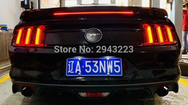 Наклеиваемого покрытия для автостайлинга из ABS Пластик Неокрашенный заднее крыло крыши губ багажник спойлер с светодиодный светильник для Ford Mustang