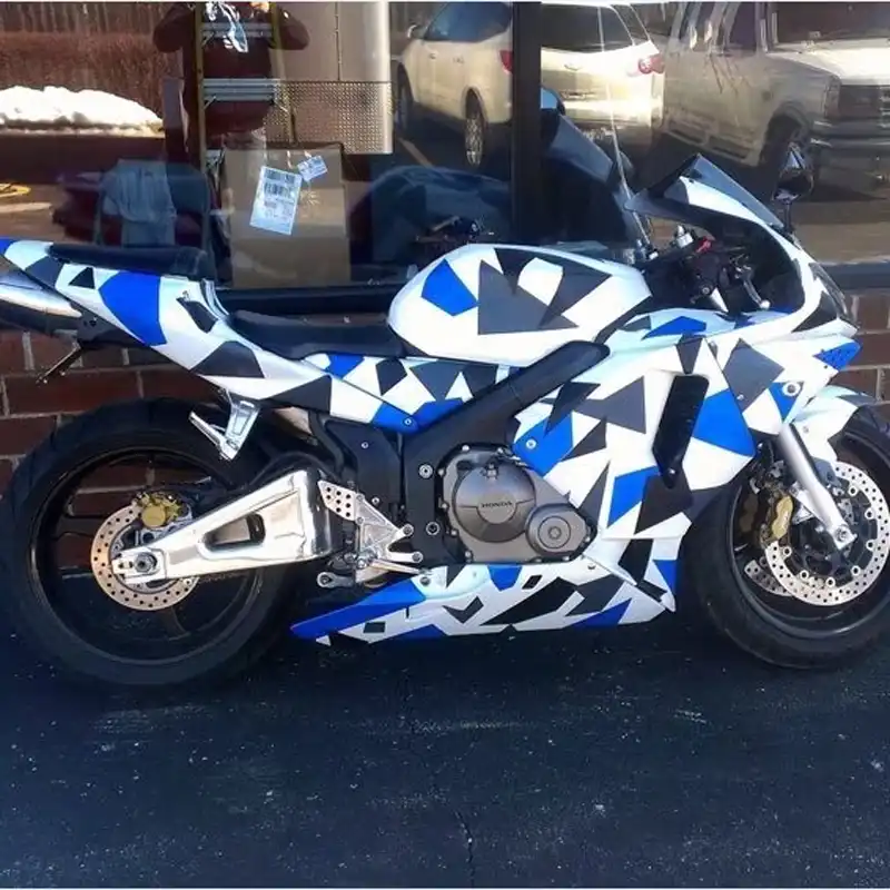 blue camo bike