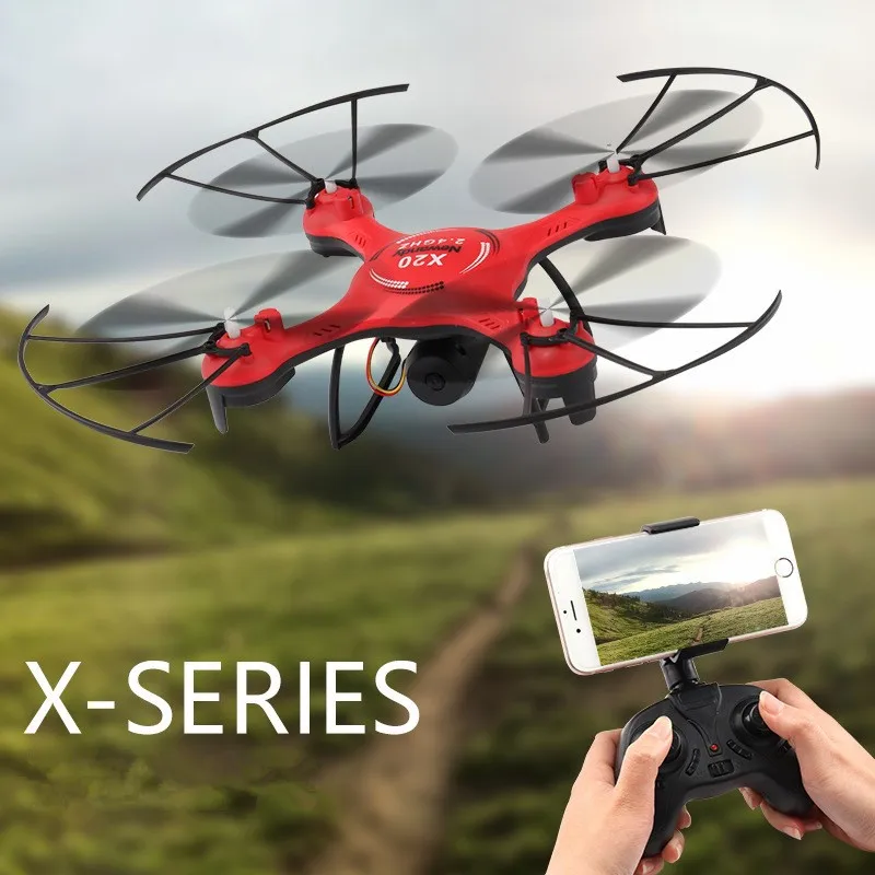 WI-FI FPV дрона с дистанционным управлением X20 2,4G 100 м расстояние «Безголовый» режим 3D трюк возврат одним нажатием кнопки р/у вертолет со стальным корпусом светодиодный свет детская игрушка в подарок