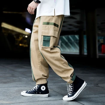 

Men Sweatpants Ankle-length All Match Cargo Pants Mens Casual Loose Korean Style Male Hot Sale BF Khaki Trousers Techwear Pants