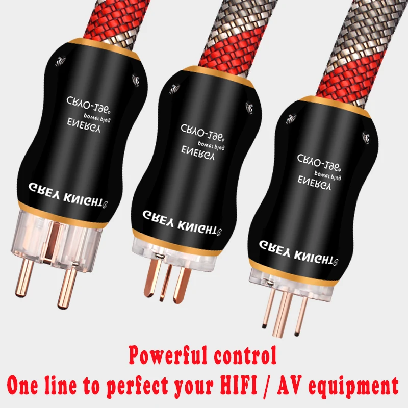 Серый KNIGHT OCC hifi аудио кабель Питания AU / EU US три усилителя мощности подключения