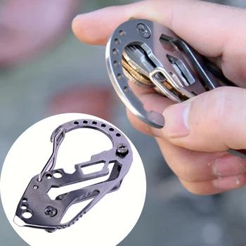 

2019 Kitbakechen Multifunction Belt Guard Key Holder Organizer Clamp Stainless Steel Carabiner Portable Key Chain Buckle Tool