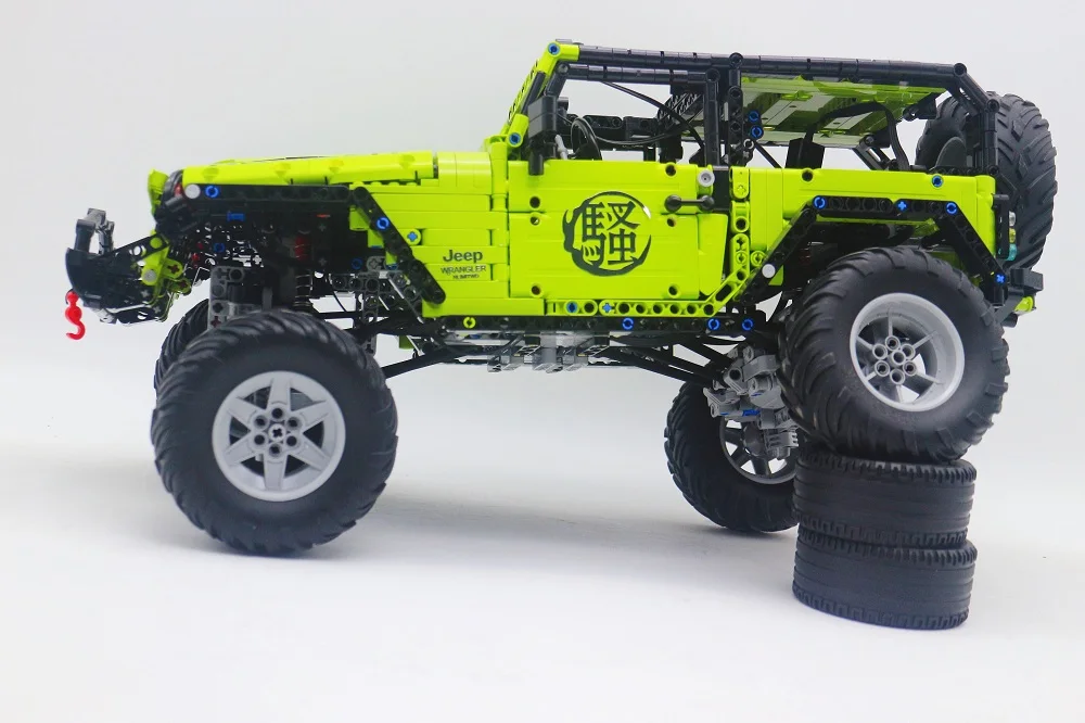Серия Technic, строительные блоки с дистанционным управлением, 1:8, RC Jeep Wrangler, Rubicon, автомобиль, внедорожник, кирпичи для детей, игрушки, детский подарок