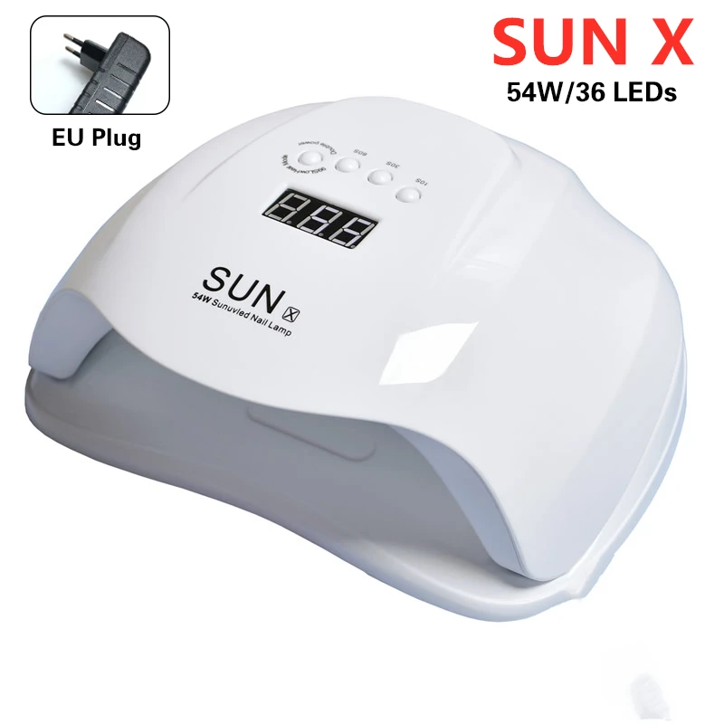 54W SUN X Lamp Nails Dryer For UV LED Gel Lamp For Manicure Drying Nail Polish Ice Lamp For Nail Manicure Machine - Цвет: EU