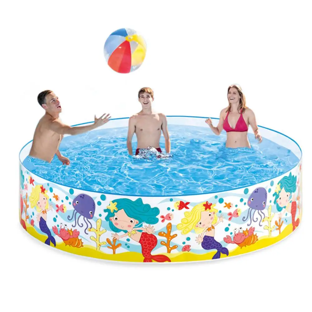 

Mermaid Pattern Hard Plastic Children's Paddling Portable Pool Child Swimming Pool Inflatable Pool Foldable Home Swimming Pool