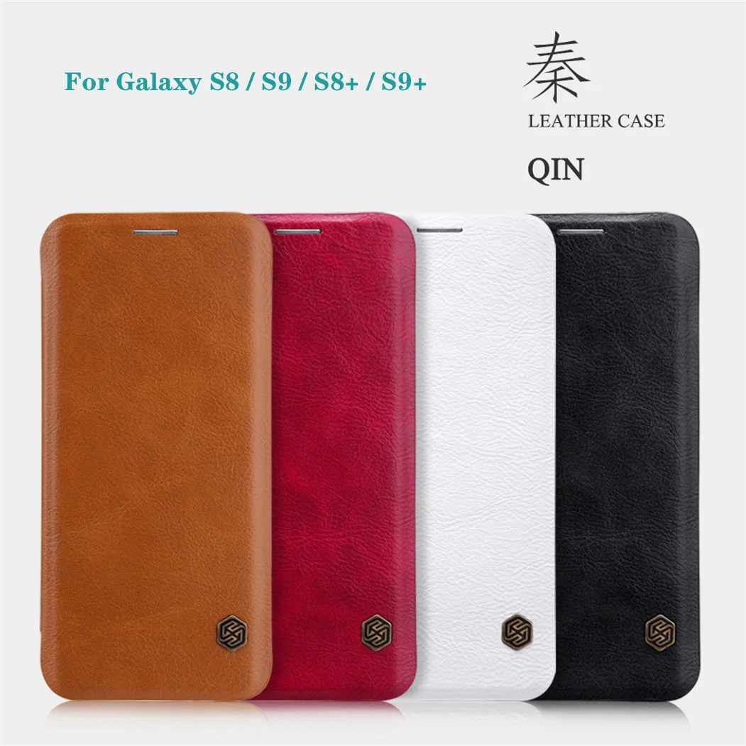 For Samsung Galaxy S8 S9 S8+ S9+ Plus Flip Case Nillkin Qin Leather Card Pocket Wallet Flip Cover For Samsung S9 Plus Phone Bags