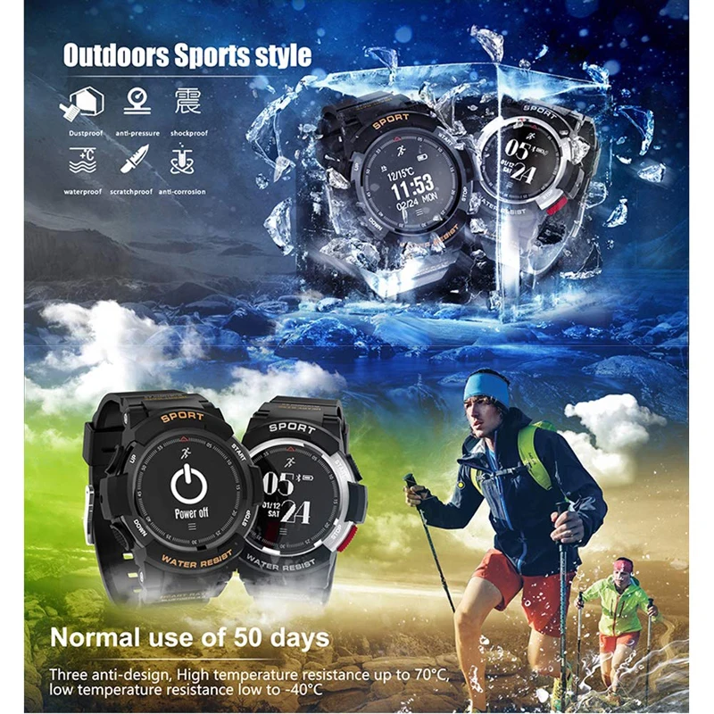 № 1 F6 Smartwatch IP68 Водонепроницаемый Bluetooth 4,0 динамический монитор сердечного ритма умные часы для Android Apple Smart Phone