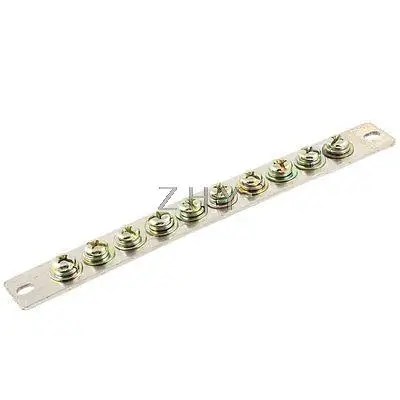 

250V 25A 10 Way Straight Ground Wire Row Copper Electrical Bar Terminal Block