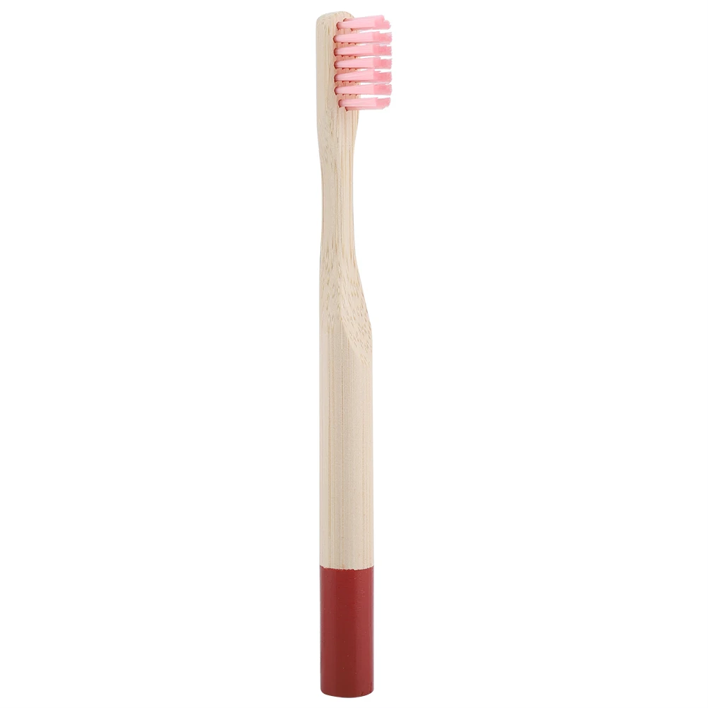 Детская мягкая щетка для волос, зубная щетка из экологически чистого бамбука, зубная щетка из мягкого волокна, зубная щетка с твердой бамбуковой ручкой, зубная щетка, 6 цветов