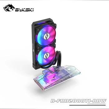 BYKSKI GPU Water Block for NVIDIA GeForce RTX 2080Ti/2080 Founders Edition With 240mm Radiator / PUMP / 2pcs Fan A-RGB LED Light bykski b vga sc al gpu block connection module with temperature display