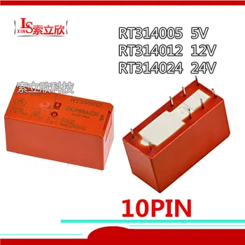 

10PCS/lot 100%original new relay RT314012 12VDC RT314005 5V RT314024 24V 12V 8PIN 16A power relay Free Shipping